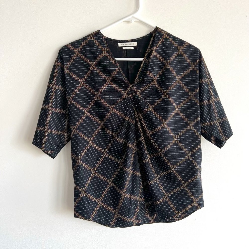 Isabel Marant Etoile 100% cotton voile v-neck shirt, size 36/4